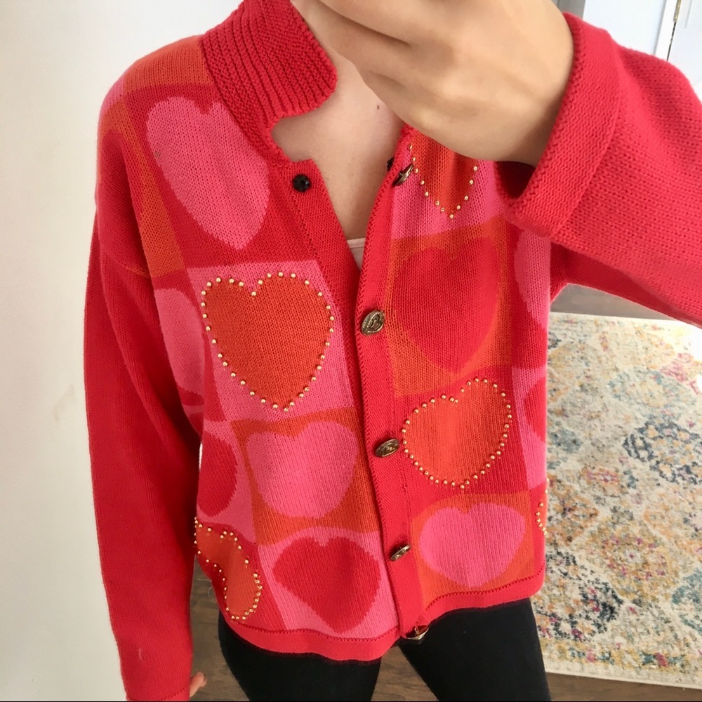 Vintage eagles eye - valentines sweater cardigan